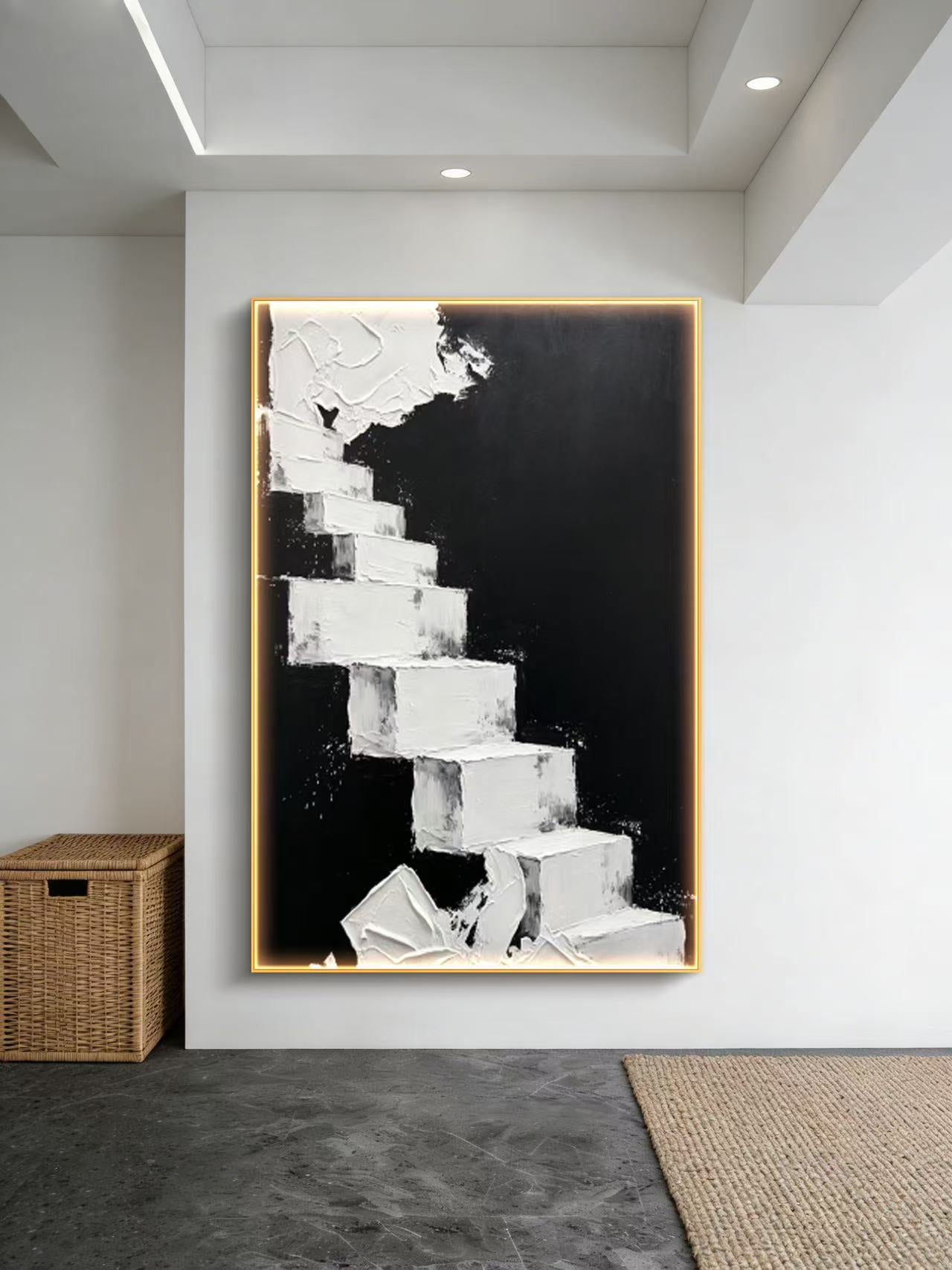 WhiteSteps Abstract Oil Painting