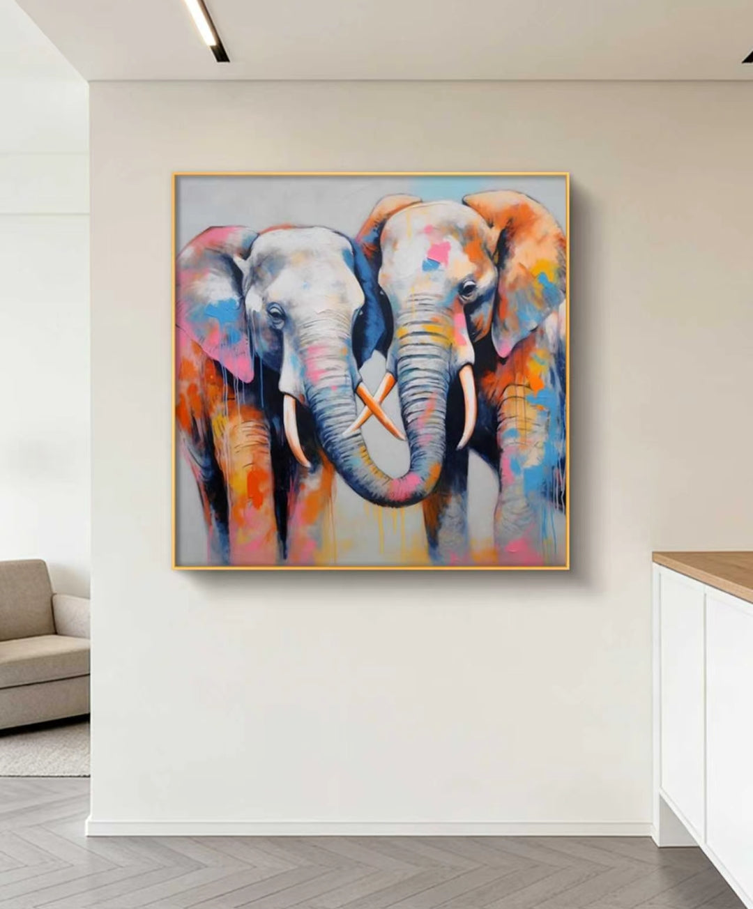 Viva Elephants Oil Painting