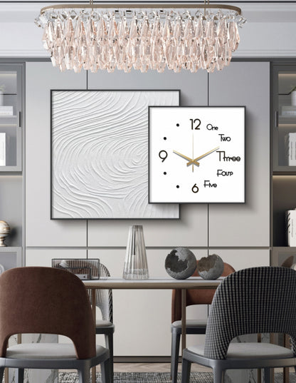 Clarity Abstract Oil Painting + Clock