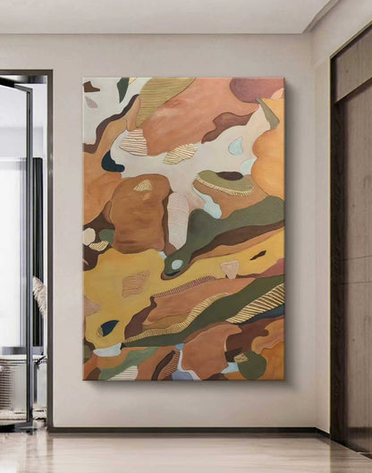 Earthen Symphony Abstract Oil Painting