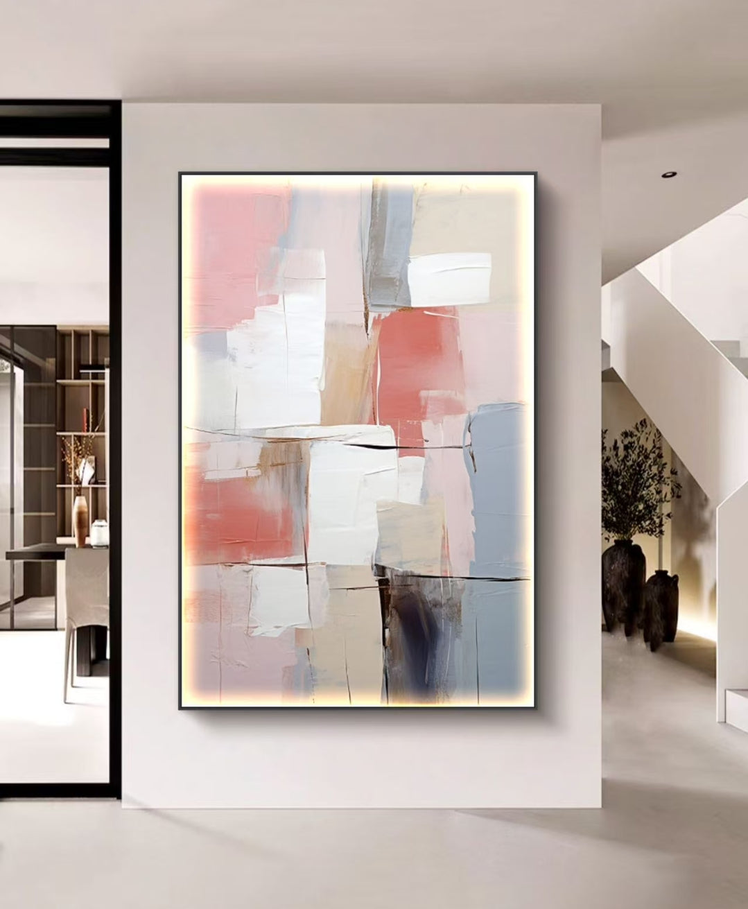 Onlookers Art | SWEET VALLEY ABSTRACT OIL PAINTING 60 X 80CM BLACK