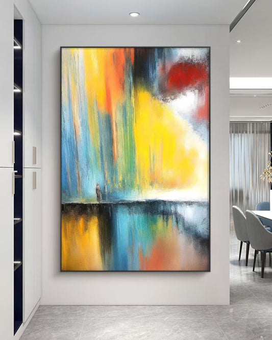 Chromatic Reflections Abstract Oil Painting