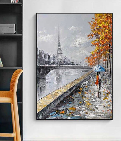 Onlookers Art | STROLLA OIL PAINTING 50 X 70CM BLACK