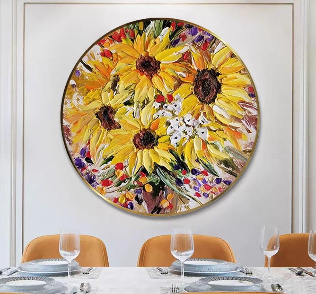 SunFloWeR rOunD Oil Painting