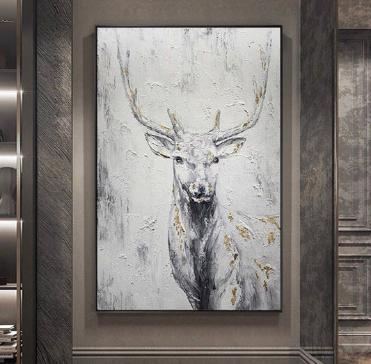 QuZa Deer Oil Painting